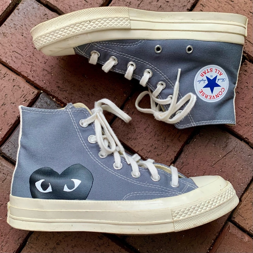 Converse Chuck Taylor High Top Sneakers in Gray with Cream Soles
